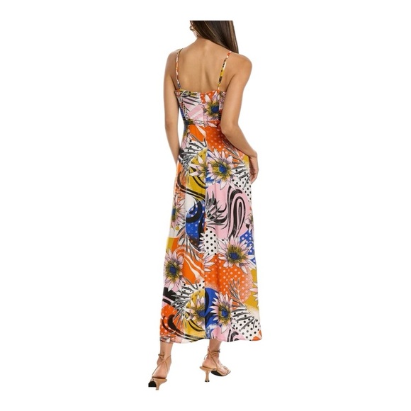 Walter Baker Natasha Bold Print High Slit Cut Out Mid Dress - Picture 2 of 8